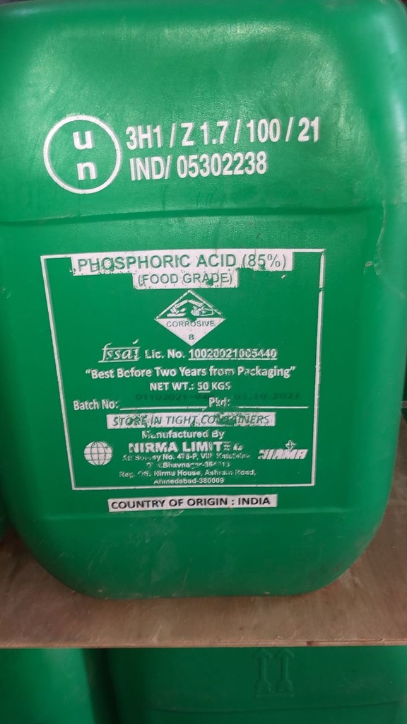 Phosphoric Acid 85% (35KG DRUM)
