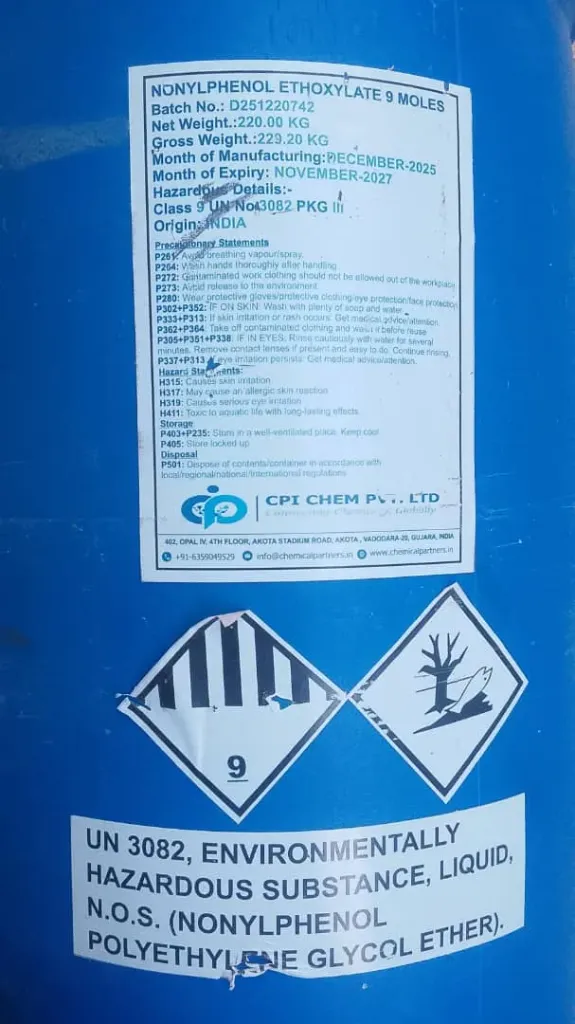 NP9 - Nonylphenol Ethoxylate 9 Moles (250g)
